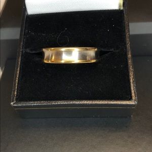 Men’s Stainless Steel Wedding Band, Silver & Gold